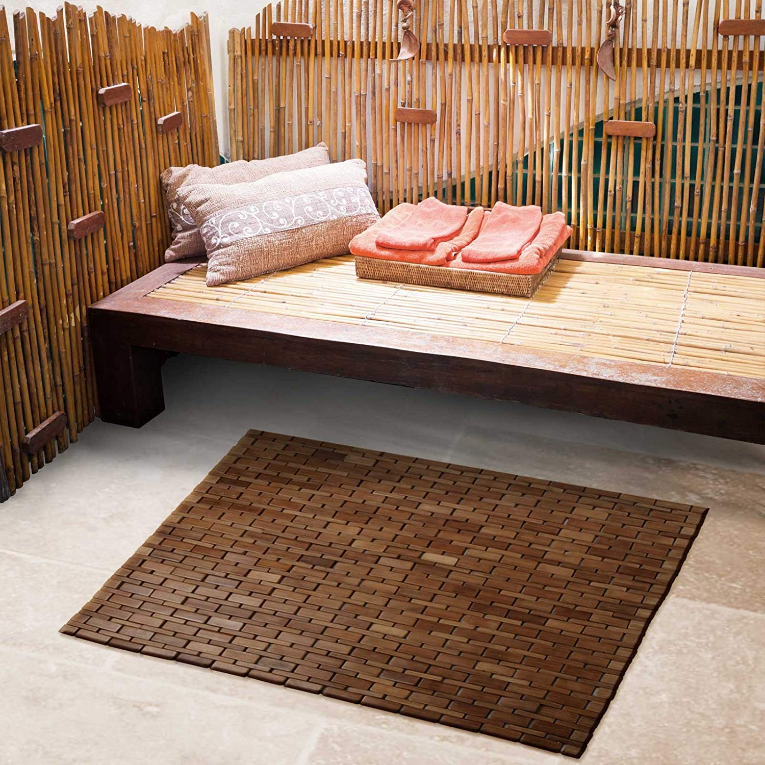 Thai Mat Tropical Red B Traditional Japanese Floor Rolling Futon Mattress 